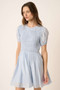Mittoshop Smocking Detail Puff Sleeve Mini Dress