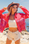 BiBi Rhinestone Fringe with Studed Collar Jacket