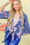 And The Why Front Tie Knot Floral Print Top