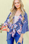 And The Why Front Tie Knot Floral Print Top