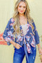 And The Why Front Tie Knot Floral Print Top
