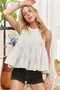 ADORA Pleated Round Neck Tank
