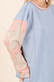 Mittoshop Star Patch Long Sleeve Colorblock Mineral Wash Top