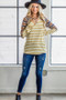 And The Why Stripe Ethnic Print Raglan Top