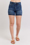 Judy Blue Full Size High Waist Tummy Control Destroy Release Hem Denim Shorts Plus Size