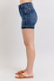 Judy Blue Full Size High Waist Tummy Control Destroy Release Hem Denim Shorts Plus Size