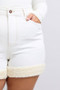 Judy Blue Full Size High Waist Shearling Cuff Denim Shorts Plus Size