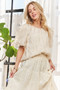 ADORA Solid Puff Sleeves Knit Top