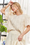 ADORA Solid Puff Sleeves Knit Top
