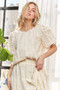 ADORA Solid Puff Sleeves Knit Top