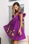 BiBi Mardi Gras Sequin Embroidery Ruffled Dress