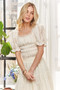 ADORA Lace Smocked Waist Peasant Top