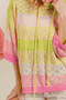 BiBi Short Sleeve Stripe Low Gauge Knit Hoodie