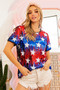 BiBi American Theme Star Pattern Sequin Top