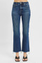 RISEN Full Size Tummy Control High Rise Crop Straight Raw Cut Hem Jeans Plus Size