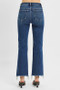RISEN Full Size Tummy Control High Rise Crop Straight Raw Cut Hem Jeans Plus Size