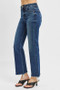 RISEN Full Size Tummy Control High Rise Crop Straight Raw Cut Hem Jeans Plus Size