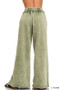 Zenana Full Size Acid Wash Fleece Palazzo Sweatpants with Pockets Plus Size