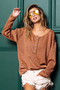BiBi Mink Lurex Stitched Button Detail Top
