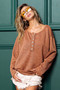 BiBi Mink Lurex Stitched Button Detail Top
