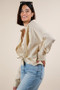 VERY J Full Size Oversized Striped Button Down Shirt Top Plus Size
