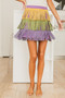 BiBi Mardi Gras Rhinestone Fringed Skirt