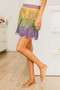 BiBi Mardi Gras Rhinestone Fringed Skirt