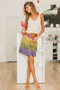 BiBi Mardi Gras Rhinestone Fringed Skirt