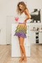 BiBi Mardi Gras Rhinestone Fringed Skirt