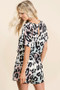BiBi Gradation Leopard Soft Knit V-neck Romper