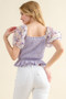 And The Why Embellishment Sleeve Smocked Top