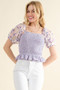 And The Why Embellishment Sleeve Smocked Top