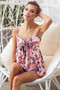 BiBi Floral Printed Jersey Knit with Tie Ribbon Front