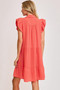 Umgee Full Size Johnny Collar Ruffle Cap Sleeve Tiered Dress Plus Size