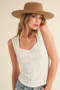 Aemi + Co Exposed Seam Ribbed Wide Strap Tank