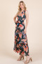 Lime 'N' Chili Floral Print Sleeveless Tie Waist Maxi Dress