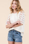 Lime 'N' Chili Full Size Lace Puff Sleeve Round Neck Top Plus Size