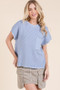 Lime 'N' Chili Solid Cap Sleeve Stitch Edge Knit Sweater