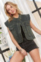 ADORA Sleeveless Button Down Denim Jacket
