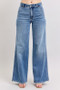 Judy Blue Full Size Raw Hem Wide Leg Jeans Plus Size