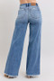 Judy Blue Full Size Raw Hem Wide Leg Jeans Plus Size