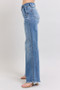 Judy Blue Full Size Raw Hem Wide Leg Jeans Plus Size