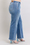 Judy Blue Full Size Raw Hem Wide Leg Jeans Plus Size