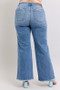 Judy Blue Full Size Raw Hem Wide Leg Jeans Plus Size