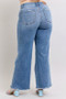 Judy Blue Full Size Raw Hem Wide Leg Jeans Plus Size