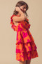 SO ME Floral V Neck Layered Dress with Elasticized Waist