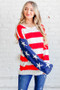 And The Why American Flag Long Sleeve Sweater