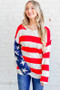 And The Why American Flag Long Sleeve Sweater