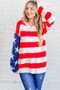 And The Why American Flag Long Sleeve Sweater