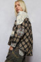 POL Lace Patchwork Plaid Oversized Shirt